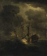 Peter Monamy Loss of HMS Victory, 4 October 1744 USA oil painting artist